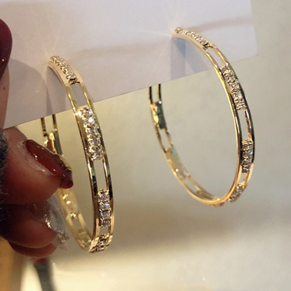 NEW gold plated round hoop earrings - Picture 7 of 7